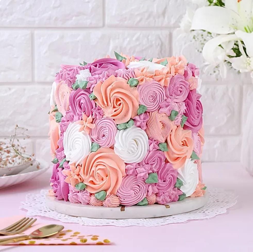 order floral chocolate eggless birthday cake online